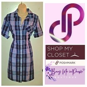 Le Tigre Button Down Plaid Dress